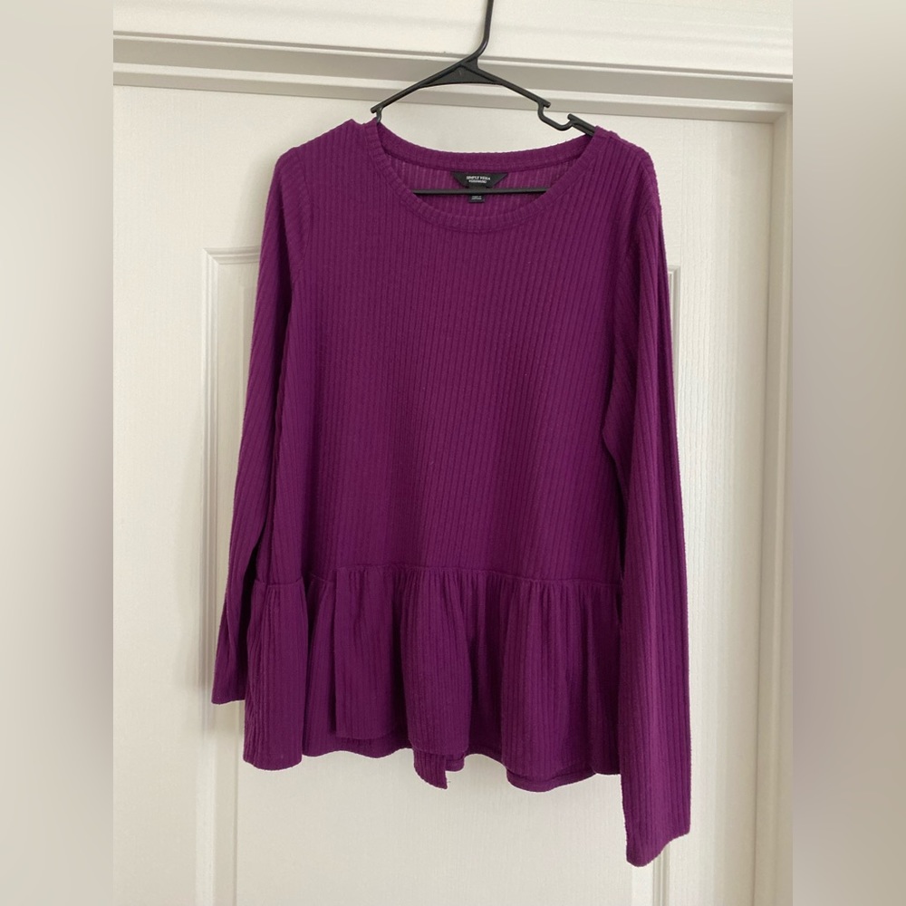 3 for $20 Vera Wang Peplum long Sleeve top